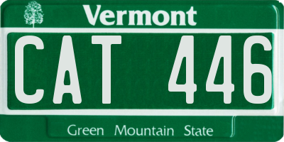 VT license plate CAT446
