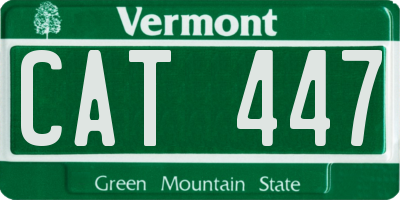 VT license plate CAT447