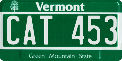 VT license plate CAT453