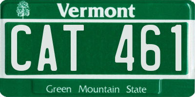 VT license plate CAT461