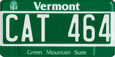 VT license plate CAT464