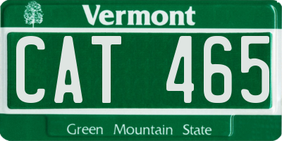 VT license plate CAT465