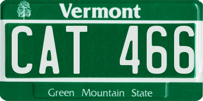 VT license plate CAT466