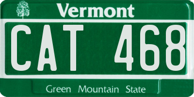 VT license plate CAT468