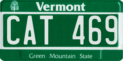 VT license plate CAT469