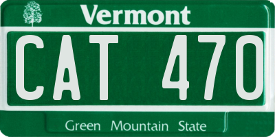 VT license plate CAT470