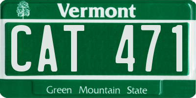 VT license plate CAT471