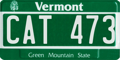 VT license plate CAT473