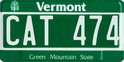 VT license plate CAT474