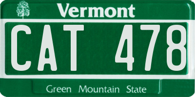 VT license plate CAT478