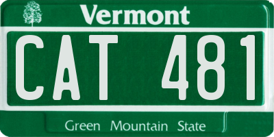 VT license plate CAT481