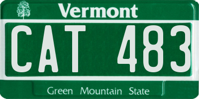 VT license plate CAT483