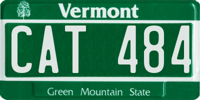 VT license plate CAT484