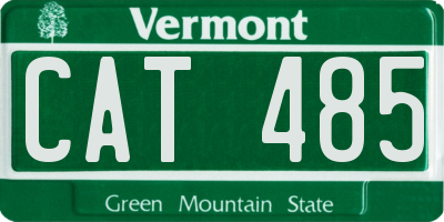 VT license plate CAT485