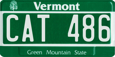 VT license plate CAT486