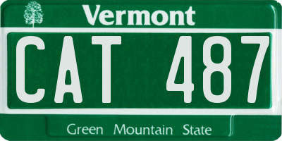 VT license plate CAT487