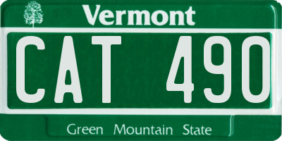 VT license plate CAT490