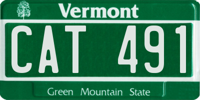 VT license plate CAT491