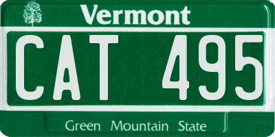 VT license plate CAT495