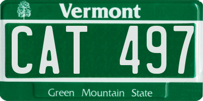 VT license plate CAT497