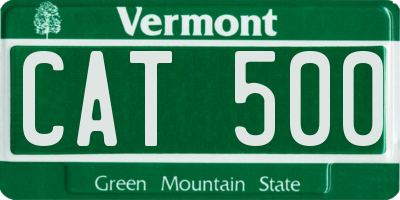 VT license plate CAT500