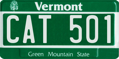 VT license plate CAT501