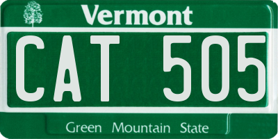 VT license plate CAT505