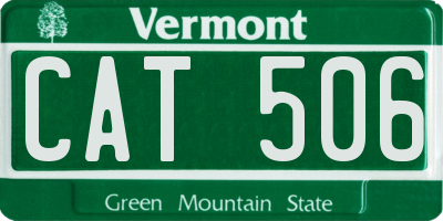 VT license plate CAT506
