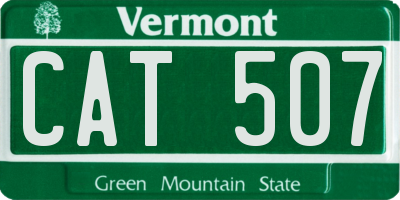 VT license plate CAT507