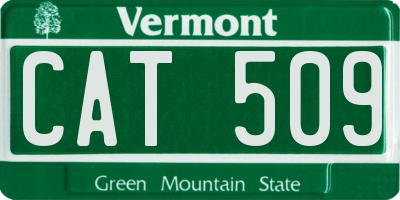 VT license plate CAT509