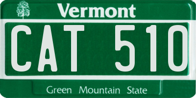 VT license plate CAT510