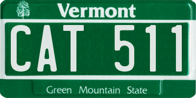 VT license plate CAT511