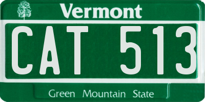 VT license plate CAT513