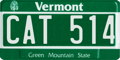 VT license plate CAT514