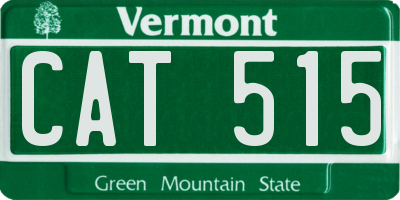 VT license plate CAT515