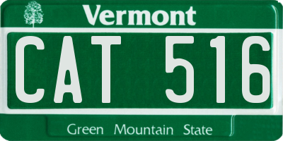 VT license plate CAT516