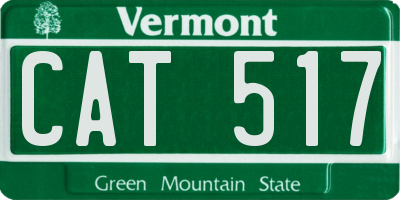 VT license plate CAT517
