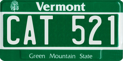 VT license plate CAT521