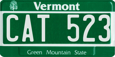 VT license plate CAT523