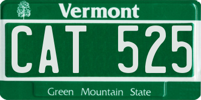 VT license plate CAT525