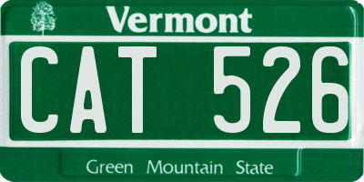 VT license plate CAT526