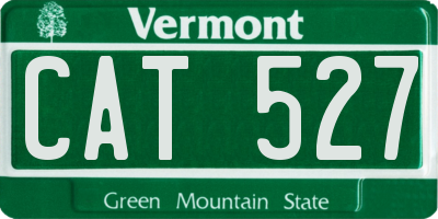 VT license plate CAT527