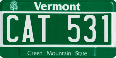 VT license plate CAT531