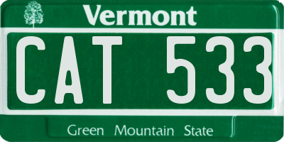 VT license plate CAT533