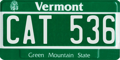 VT license plate CAT536