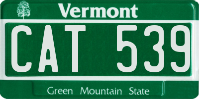 VT license plate CAT539