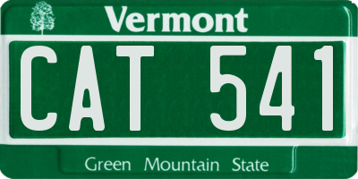 VT license plate CAT541