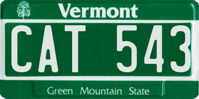 VT license plate CAT543