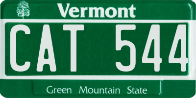 VT license plate CAT544
