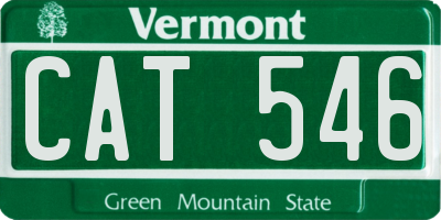 VT license plate CAT546